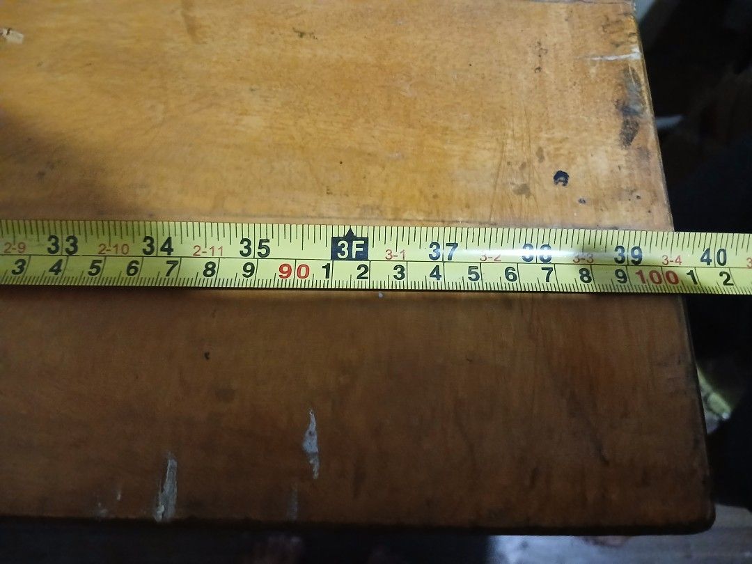 Wooden Counter with Slatted Sides (Category: Tables & Sets) located in Manila. Submitted by pretty0099 (Listing ID 1460830280, Image 3). Description: - Sturdy wooden counter with a smooth, finished top. - Features attractive slatted sides. - Dimensions: Approximately 39 inches long, 20 inches deep, and 36 inches high. - Ideal for use as a bar counter or display unit..