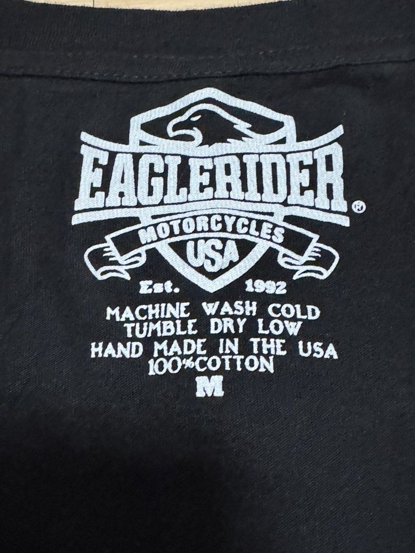 Y2k EagleRider Motorcycles (Category: Shirts) located in Manila. Submitted by thriftz2.spaze (Listing ID 1460910569, Image 3). Description: black women's V-neck t-shirt featuring a sparkly rhinestone logo for Ft. Lauderdale, Florida. 🌟 excellent condition 🌟 perfect for y2k aesthetic lovers.
