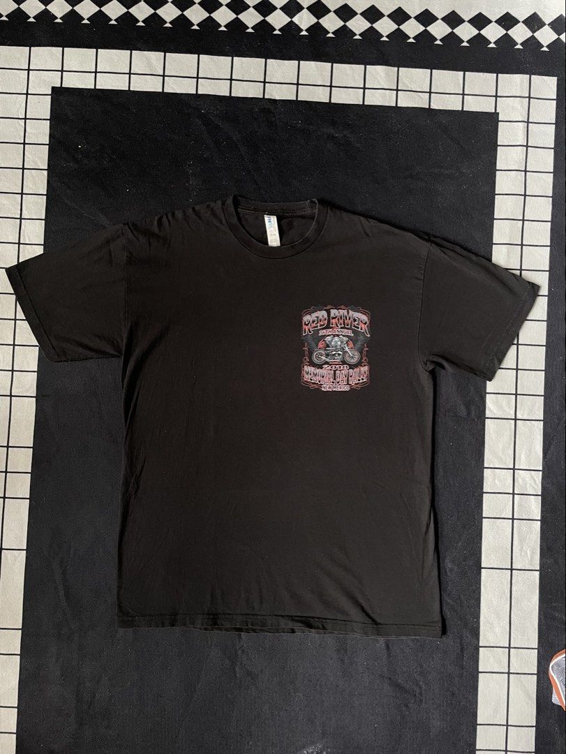 Y2k Red River Motorcycle Tshirt (Category: Tshirts & Polo Shirts ) located in Naga. Submitted by curatedslips (Listing ID 1460887476, Image 1). Description: Y2k Red River Motorcycle Tshirt 22x29 9.6/10 Condition.