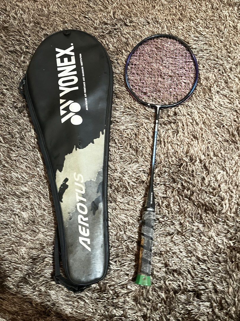 Yonex Aerotus Badminton Racket with Cover (Category: Racket and Ball Sports) located in Manila. Submitted by ronalynrey57532 (Listing ID 1460875656, Image 2). Description: - Yonex Aerotus badminton racket - Includes original Yonex cover - Grip has some signs of wear - Racket strings are intact - Ideal for casual play or practice sessions - Ready for your next game!.