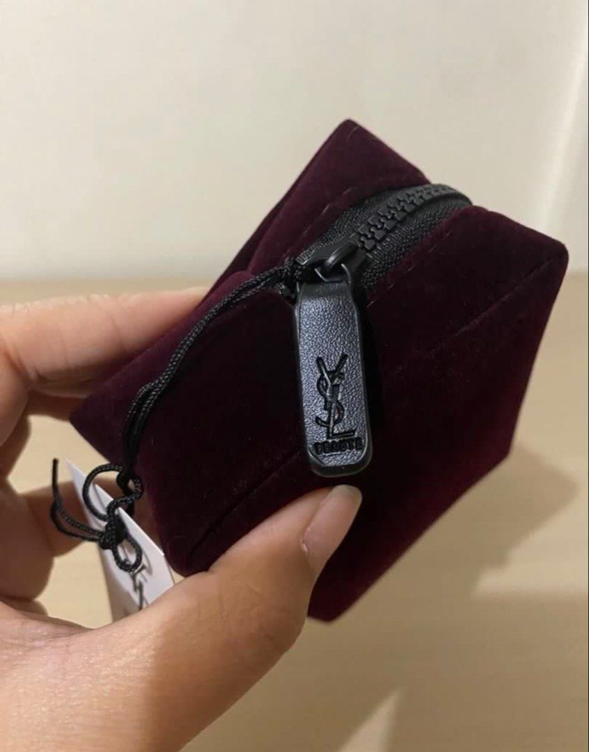 YSL Velvet Make Up Pouch in Maroon (Category: Purses & Pouches) located in Cavite. Submitted by chubbsavenue (Listing ID 1460725761, Image 3). Description: This is a GWP (Gift with Purchase) from the actual store. Guaranteed Authentic!.