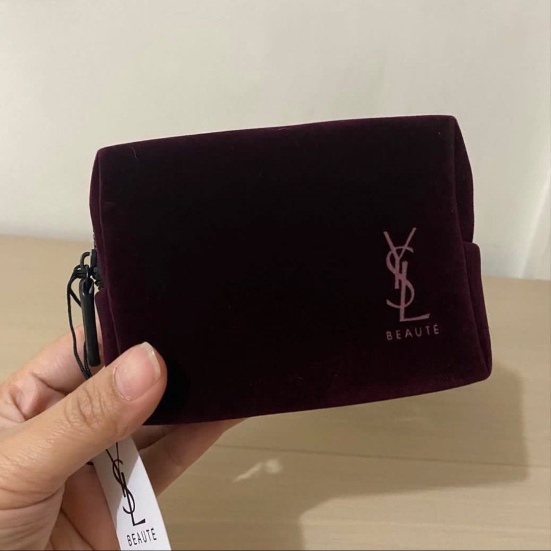 YSL Velvet Make Up Pouch in Maroon (Category: Purses & Pouches) located in Cavite. Submitted by chubbsavenue (Listing ID 1460725761, Image 2). Description: This is a GWP (Gift with Purchase) from the actual store. Guaranteed Authentic!.