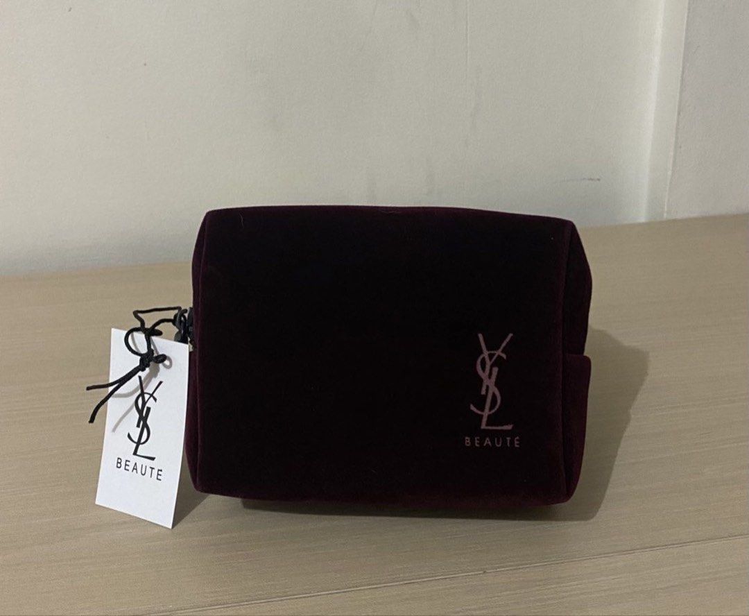 YSL Velvet Make Up Pouch in Maroon (Category: Purses & Pouches) located in Cavite. Submitted by chubbsavenue (Listing ID 1460725761, Image 1). Description: This is a GWP (Gift with Purchase) from the actual store. Guaranteed Authentic!.
