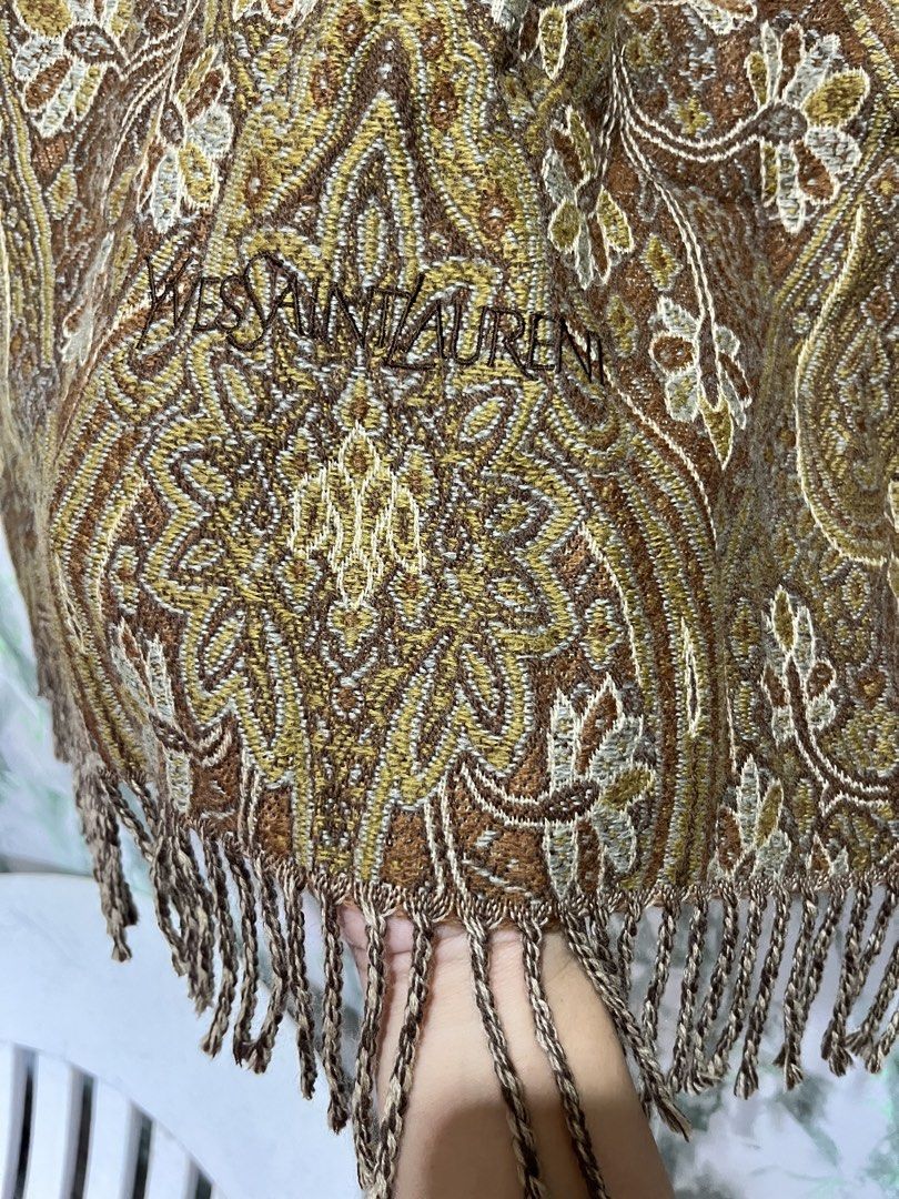 Yves Saint Laurent Shawl (Category: Luxury Accessories) located in Bulacan. Submitted by letsfindukaywithme (Listing ID 1460768535, Image 3). Description: Yves Saint Laurent Shawl/Stole Floral Pattern Made in Japan Excellent Condition No issue 75x120cm +sf payment first Ship via J&T .