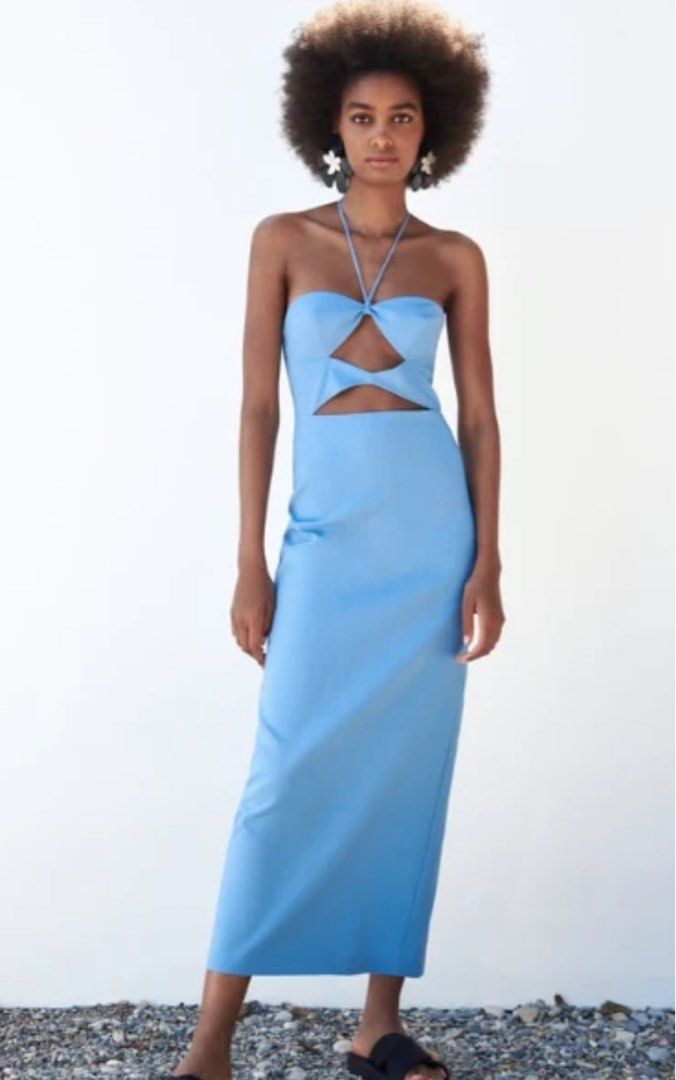 zara blue Cut-out Dress (Category: Dresses) located in Quezon City. Submitted by yslmyslf (Listing ID 1460895971, Image 1). Description: can lower to 2800.