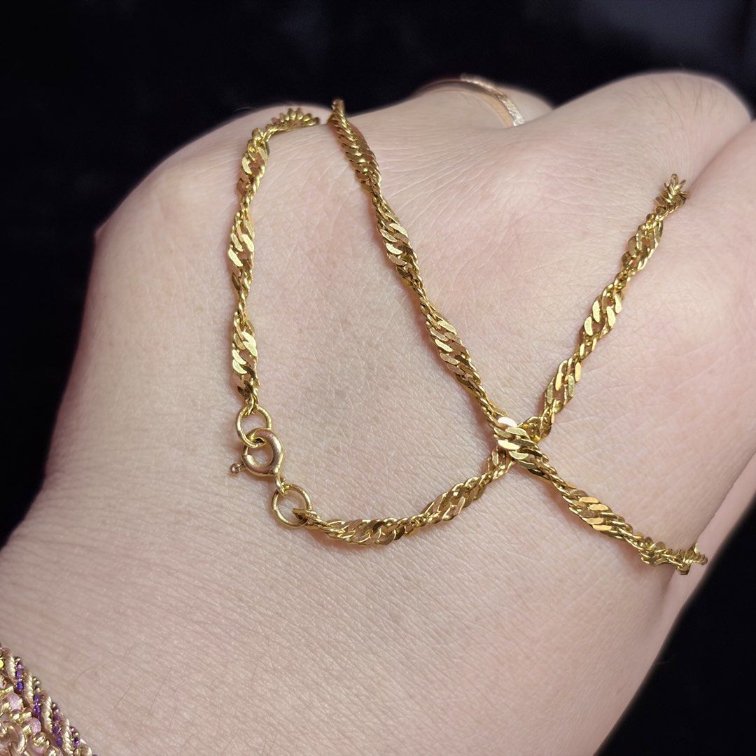 18K Gold (Category: Necklaces) located in Cavite. Submitted by jahnnan07 (Listing ID 1461005828, Image 3). Description: 18k and 22k gold S925 with lab dias.