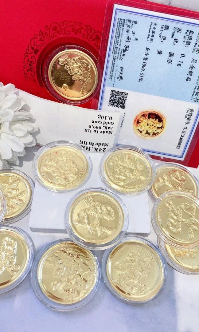 24k HongKong gold coin (Category: Precious Stones) located in Manila. Submitted by bhelgoldseller2ndaccount (Listing ID 1461069300, Image 3). Description: New!!✨New!!✨New!! Authentic 24k HongKong Golds 💯pawnable/naisasanla 💯with high appraisal rate 💯good investment 💯Direct supplier price 👉OPEN for resellers 🌺please take time to evaluate their actual sizes and grams 👉Best panggift for all occasions ✅ Sold per grams not per piece Kya lowest 