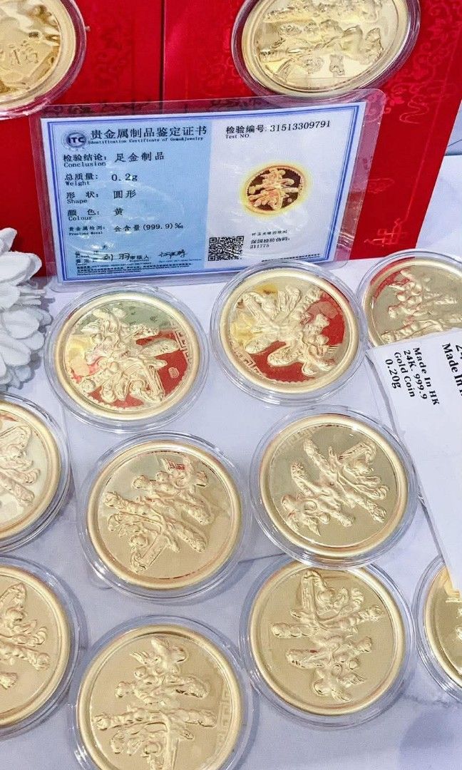 24k HongKong gold coin (Category: Precious Stones) located in Manila. Submitted by bhelgoldseller2ndaccount (Listing ID 1461069580, Image 2). Description: New!!✨New!!✨New!! Authentic 24k HongKong Golds 💯pawnable/naisasanla 💯with high appraisal rate 💯good investment 💯Direct supplier price 👉OPEN for resellers 🌺please take time to evaluate their actual sizes and grams 👉Best panggift for all occasions ✅ Sold per grams not per piece Kya lowest 