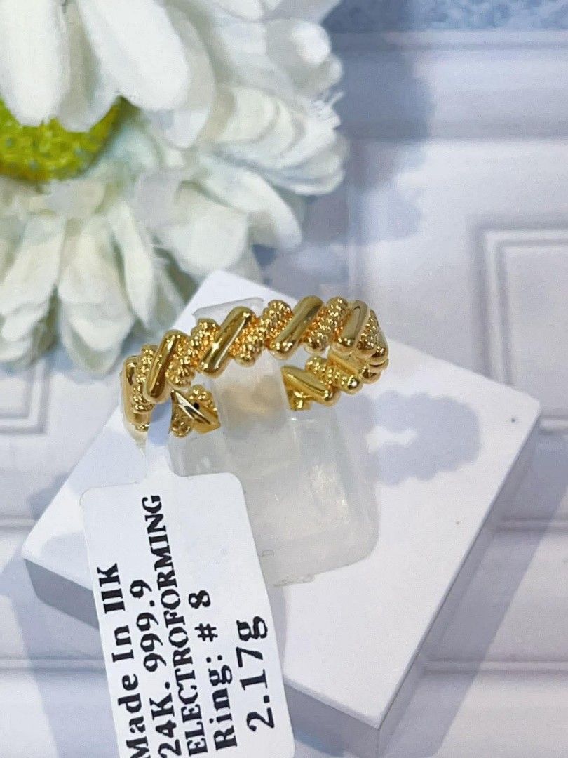 24k HongKong gold ring (Category: Rings) located in Manila. Submitted by bhelgoldseller2ndaccount (Listing ID 1461014841, Image 3). Description: New!!✨New!!✨New!! Authentic 24k HongKong Golds 10,800/g 💯pawnable/naisasanla 💯with high appraisal rate 💯good investment 💯Direct supplier price 👉OPEN for resellers 🌺please take time to evaluate their actual sizes and grams 👉Best panggift for all occasions ✅ Sold per grams not per piece Kya lowest p