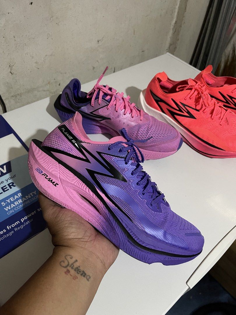 361 Degrees Flame Running Shoes - Purple Pink Gradient (Category: Sneakers) located in Mandaluyong City. Submitted by mark2pac (Listing ID 1461076154, Image 1). Description: - 361 Degrees Flame running shoes - Eye-catching purple and pink gradient design - Lightweight and breathable mesh upper - Sole shows some signs of wear, but plenty of life left - Perfect for running or workouts.