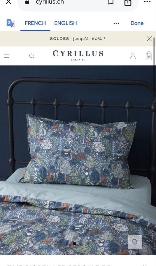 3in1 Queen set Cyrillus AXEL" COTTON PERCALE bedsheet (Category: Bedding & Towels) located in Calamba. Submitted by excelsheets (Listing ID 1444546820, Image 2). Description: 3in 1 queen set: 1 Queen bedsheet (plain light blue) 60x80x15 inches 100% cotton Fully garterized snug fit Sarah Collection brand Tag removed 1 pair Cyrillus Queen size 20x30 inches Envelope enclosure Welcome to our enchanted forest... Soft and durable cotton percale pillowc