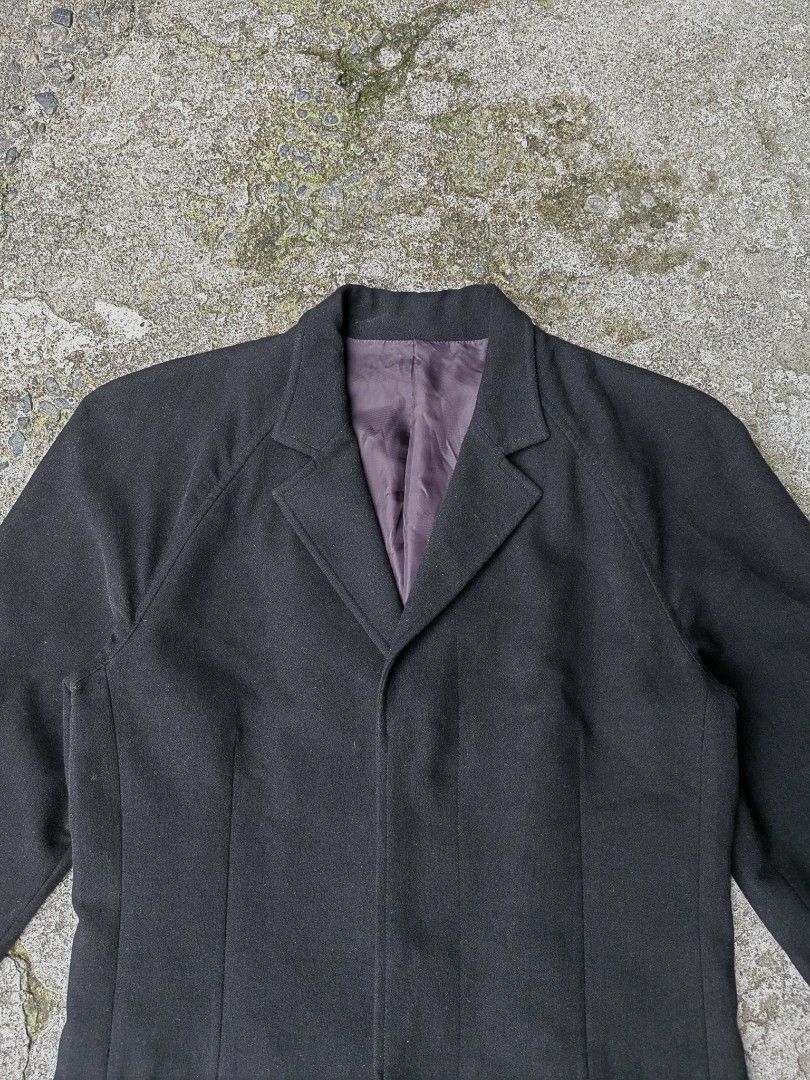 5351 Pour Les Hommes Long Wool Blazer (Category: Coats, Jackets and Outerwear) located in Taguig. Submitted by xurocurations (Listing ID 1461013694, Image 3). Description: -18 Width (Armpits, Chest, Thigh part) -36 Length -26 Shoulder to Sleeve Cuffs (Has Minor Flaws, Loose stitch on the lower part of silk Lining, Can be altered).