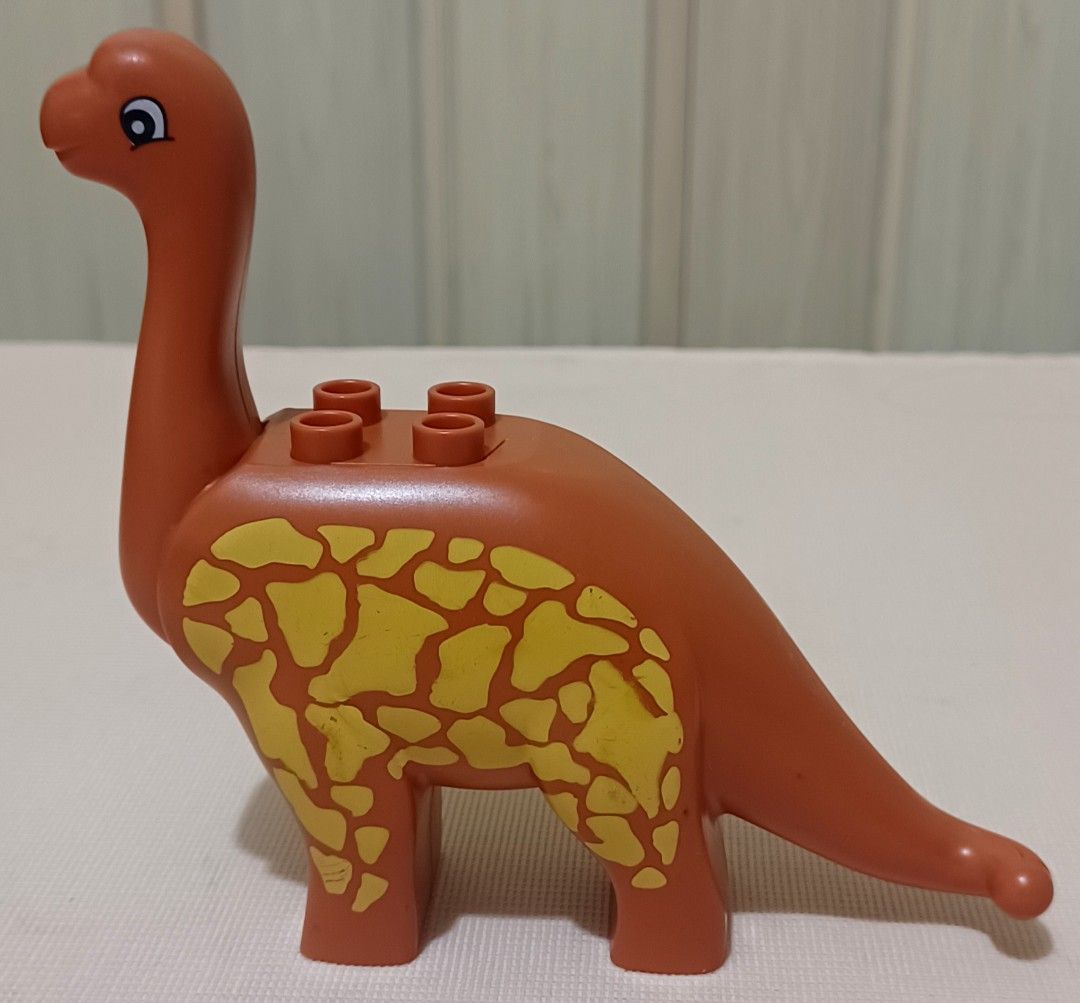 🦕 LEGO Duplo Brachiosaurus Dinosaur (Category: Lego & Building Sets) located in Quezon City. Submitted by wjmae (Listing ID 1461070763, Image 1). Description: ✅ Details: - Genuine LEGO Duplo figure — Brachiosaurus long-neck dino ​ - Size: ~5" tall × 5" long ​ - 4 studs on back — attach Duplo bricks & figures easily ​ - Printed pattern, sturdy thick plastic ​ - Condition: Used with light wear/scuffs — no cracks, no missing pieces ​ - Recommended 
