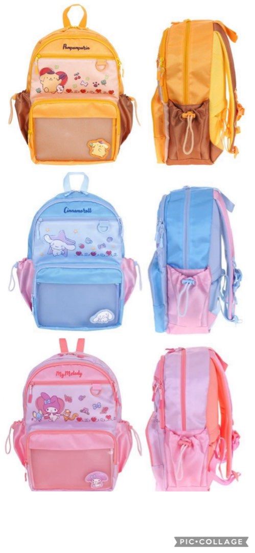 最佳返學禮物生日禮物 Pompompurin 肉桂狗 Melody 返學書包 背囊 返學 去街 旅行 學嘢 考試 超靚 黃色 粉紅色 粉藍色 千祈唔好錯過👍🙌🏻 Backpack for kids 尺寸 • 闊度: 29cm • 高度: 41cm • 深度: 18cm $330 （分類：嬰兒及小童流行時尚）位於 Hong Kong。 由 sjoje 提交（商品編號 1461074758，圖片 1）。簡介： 最佳返學禮物生日禮物 Pompompurin 肉桂狗 Melody 返學書包 背囊 返學 去街 旅行 學嘢 考試 超靚 黃色 粉紅色 粉藍色 千祈唔好錯過👍🙌🏻 Backpack for kids 尺寸 • 闊度: 29cm • 高度: 41cm • 深度: 18cm $330。