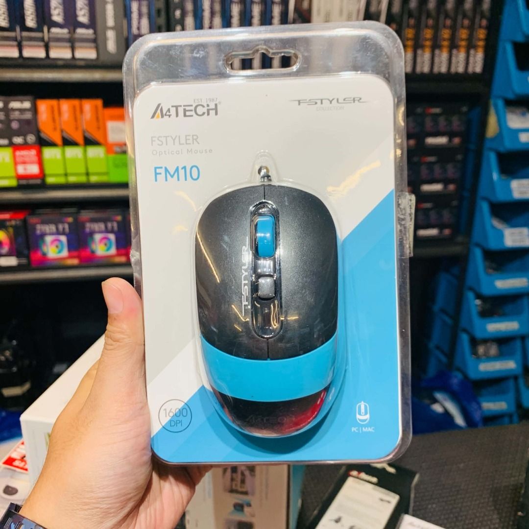 A4TECH FSTYLER FM10 Optical Mouse (Category: Mouse & Mousepads) located in Caloocan City. Submitted by swiftdeer.cf08f3 (Listing ID 1461005373, Image 1). Description: - A4TECH FSTYLER FM10 Optical Mouse - Wired connection - Stylish blue scroll wheel and accents - Adjustable DPI up to 1600 - Compatible with PC and Mac - Ideal for everyday computer tasks 💬 Message us now for full specs & recommendations! 📷 Perfect for: ✔ Motorcycle rides ✔ Motovl