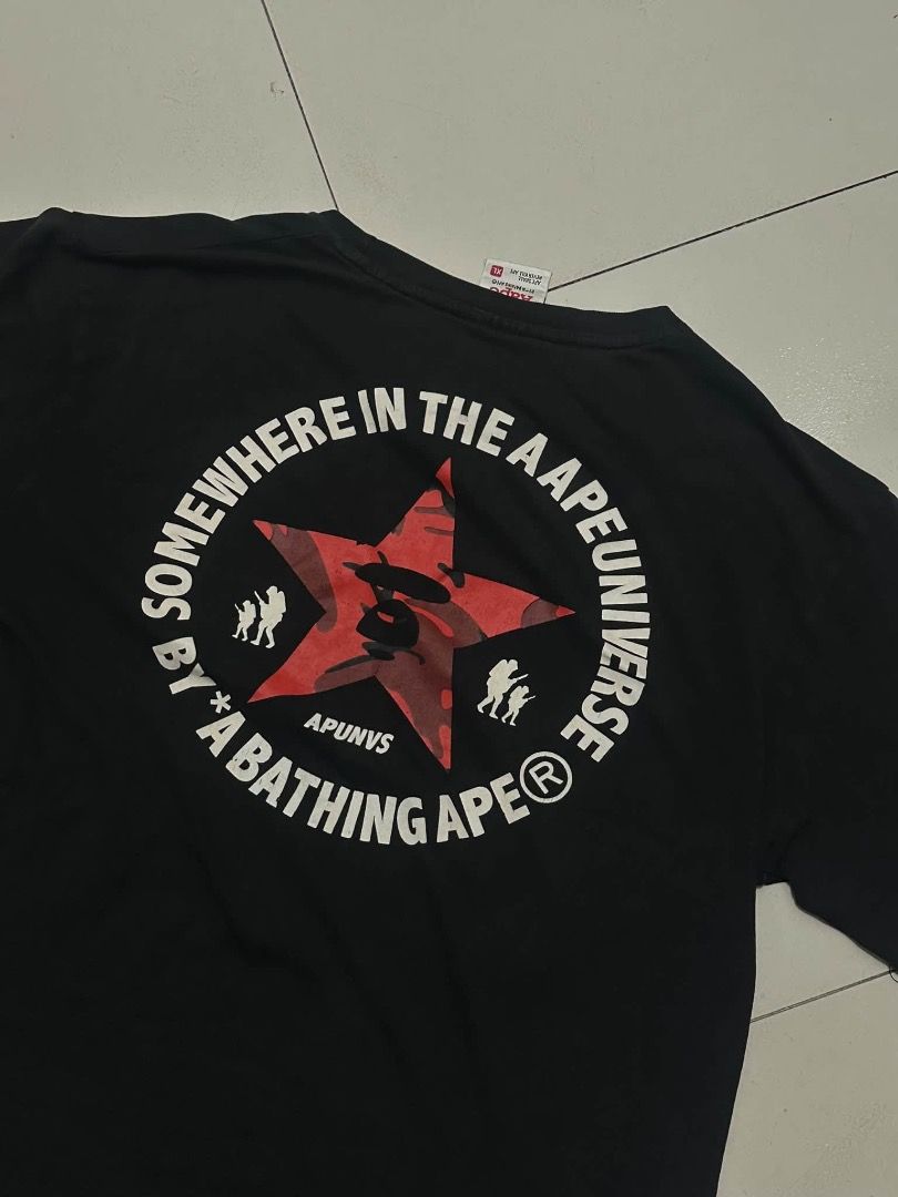 AAPE BLACK SHIRT (Category: Tshirts & Polo Shirts ) located in Manila. Submitted by nb_thriftshop (Listing ID 1461082932, Image 2). Description: a4pe t shirt 25 length 20 width medium height 5'5 weight 65 kg no issue need wash.