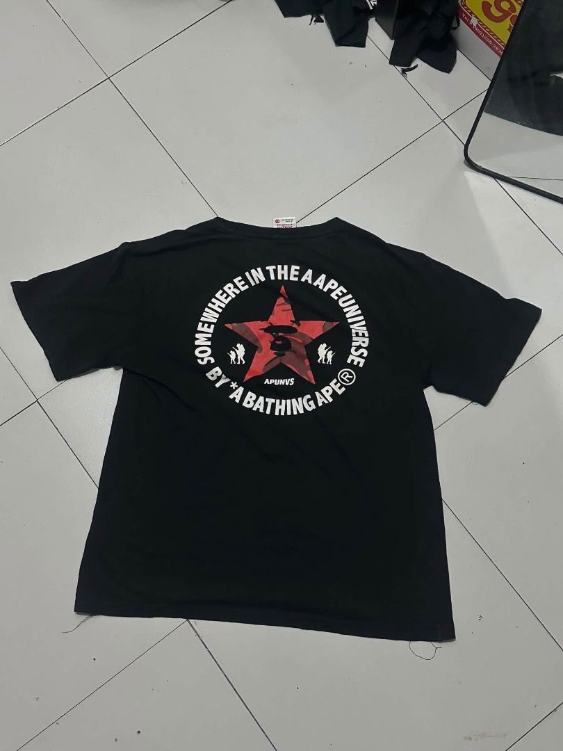 AAPE BLACK SHIRT (Category: Tshirts & Polo Shirts ) located in Manila. Submitted by nb_thriftshop (Listing ID 1461082932, Image 1). Description: a4pe t shirt 25 length 20 width medium height 5'5 weight 65 kg no issue need wash.