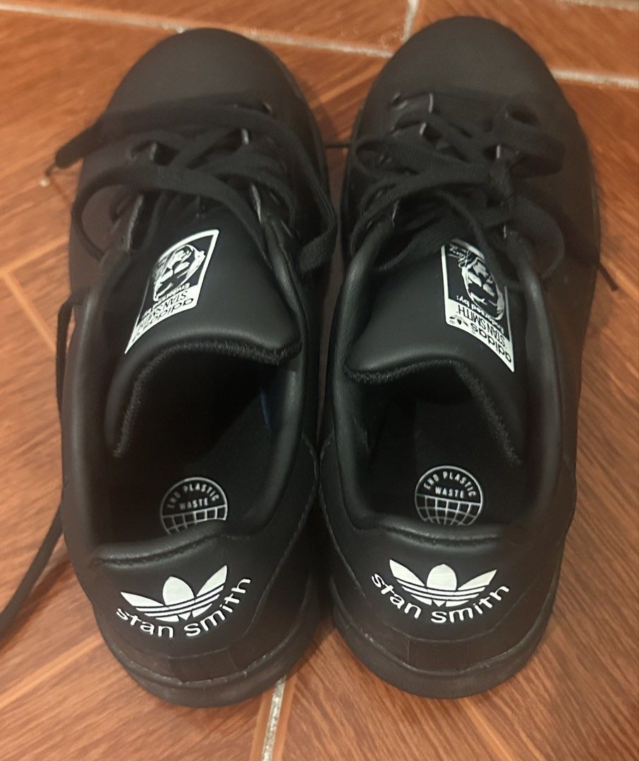 Adidas Stan Smith Black Sneakers (Category: Sneakers) located in Subic. Submitted by ljsallitnof (Listing ID 1461029779, Image 3). Description: - Classic black Adidas Stan Smith sneakers - Endorsed by Stan Smith - Made in India - Size: 4 UK / 36 EU / 225 JP - A must-have staple for any sneaker collection - Ideal for casual wear.