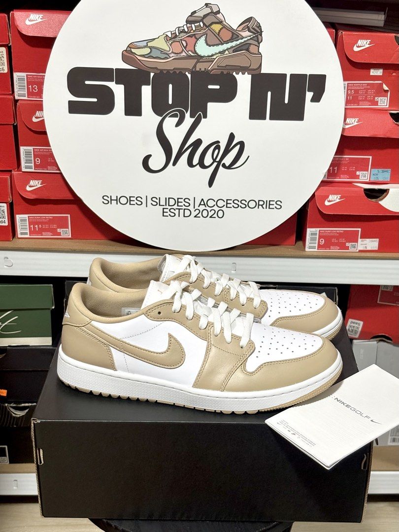AIR JORDAN 1 LOW GOLF 'WHITE LINEN' (Category: Sneakers) located in Makati City. Submitted by ilovestopnshop20 (Listing ID 1460958600, Image 1). Description: NEW ARRIVALS ⚡️ I N S T O C K 🚨 AIR JORDAN 1 LOW GOLF 'WHITE LINEN' Size Available: 10/10.5/12 US Men ✅NOW: ₱4,295 ❌SRP: ₱7,595 ON HAND & READY TO SHIP! 📍LOCATION: BRGY KARUHATAN, VALENZUELA CITY MOP • GCASH, BDO, BPI MOD • Lalamove, J&T Express, GOGO XPRESS, LBC COD or COP ALL ITEMS ARE B