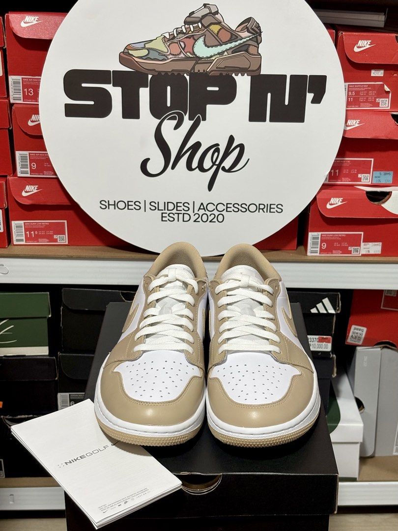 AIR JORDAN 1 LOW GOLF 'WHITE LINEN' (Category: Sneakers) located in Makati City. Submitted by ilovestopnshop20 (Listing ID 1460958600, Image 2). Description: NEW ARRIVALS ⚡️ I N S T O C K 🚨 AIR JORDAN 1 LOW GOLF 'WHITE LINEN' Size Available: 10/10.5/12 US Men ✅NOW: ₱4,295 ❌SRP: ₱7,595 ON HAND & READY TO SHIP! 📍LOCATION: BRGY KARUHATAN, VALENZUELA CITY MOP • GCASH, BDO, BPI MOD • Lalamove, J&T Express, GOGO XPRESS, LBC COD or COP ALL ITEMS ARE B