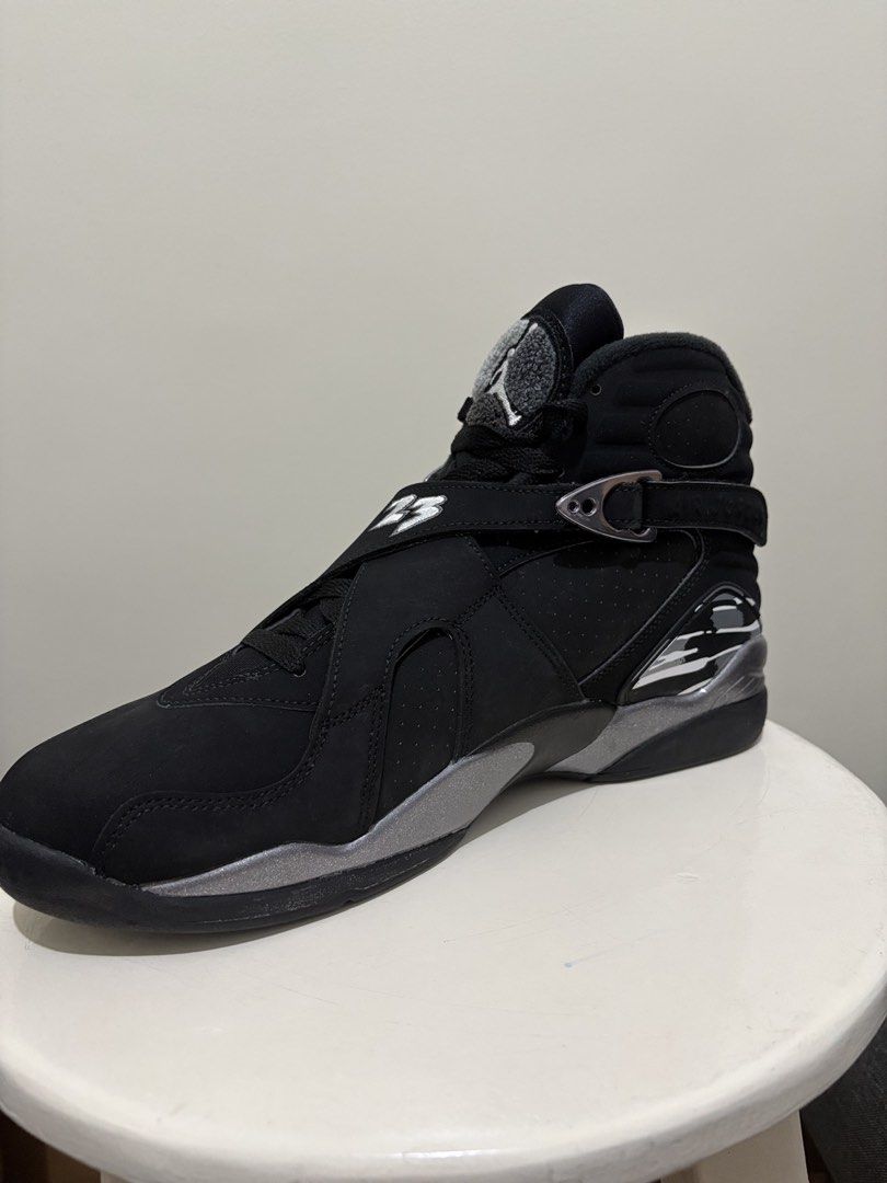Air Jordan 8 Retro "Take Flight" Black Silver (Category: Sneakers) located in Antipolo. Submitted by jordeee (Listing ID 1460988888, Image 1). Description: - Classic Black and Silver Air Jordan 8s - Features iconic crossover straps - "23" embroidery detail - Comes with original Flight Club tag - Ideal for collectors and Jordan enthusiasts - A true statement piece for any sneaker collection.