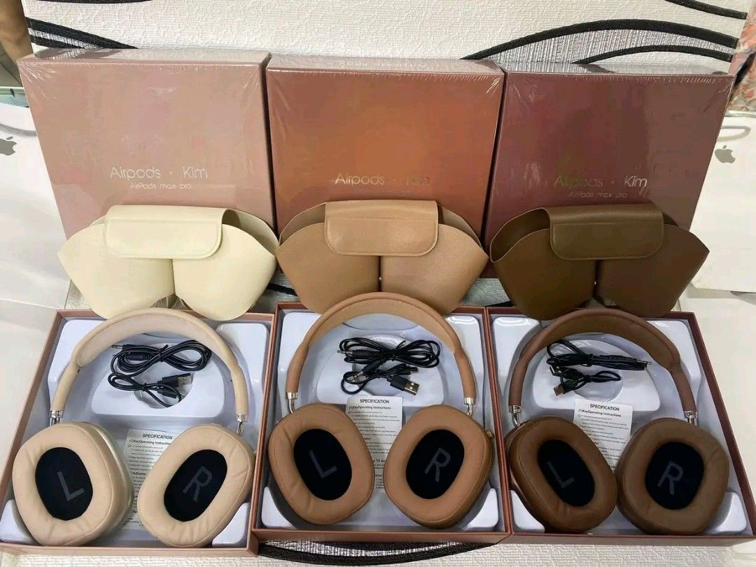 Airpods Max Pro Kim Headphones (Category: Headphones & Headsets) located in Manila. Submitted by marvieobordo (Listing ID 1460942233, Image 1). Description: - Brand new Airpods Max Pro Kim headphones - Comes in original packaging - Includes protective case - Includes charging cable - Available colors: Beige, Tan, Brown - Features great sound quality - Comfortable earcups for extended wear - Perfect for music lovers on the go.