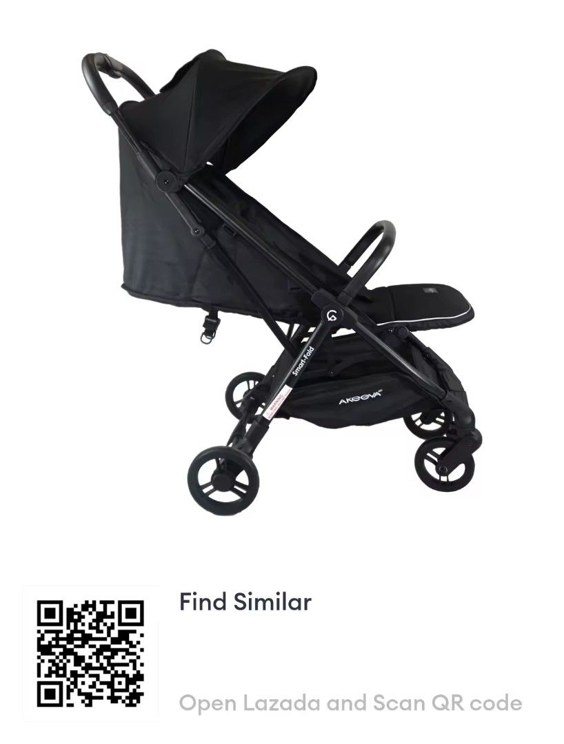 Akeeva Smart-Fold Lightweight Stroller with Travel Bag (Category: Strollers) located in Manila. Submitted by syddi (Listing ID 1460969949, Image 1). Description: - Akeeva Smart-Fold stroller - Lightweight and compact folding design - Perfect for travel and everyday use - Easy to maneuver - Stylish black color - Comes with a drawstring travel bag - Feel free to ask questions!.