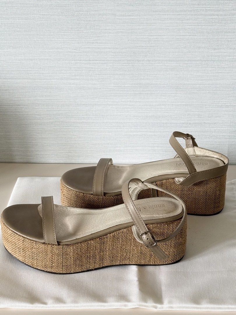 Annie & Lori Sako Platform Sandals in Bone (Category: Sandals) located in Tarlac. Submitted by samdeclutters_ (Listing ID 1460971277, Image 3). Description: - Brand Size: 70 (23.5cm) - Standard Size: US6 - Color: Bone/Brown - Used once - RFS: I don’t reach for it as much - Feel free to ask for more pics!.