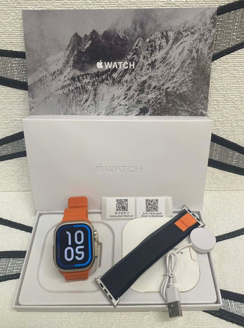 Apple Watch Ultra Smartwatch with Multiple Bands (Category: Other Gadgets) located in Manila. Submitted by vasthorse.ebb609 (Listing ID 1460983350, Image 3). Description: Ultra 3 Apple Watch 2 Straps.
