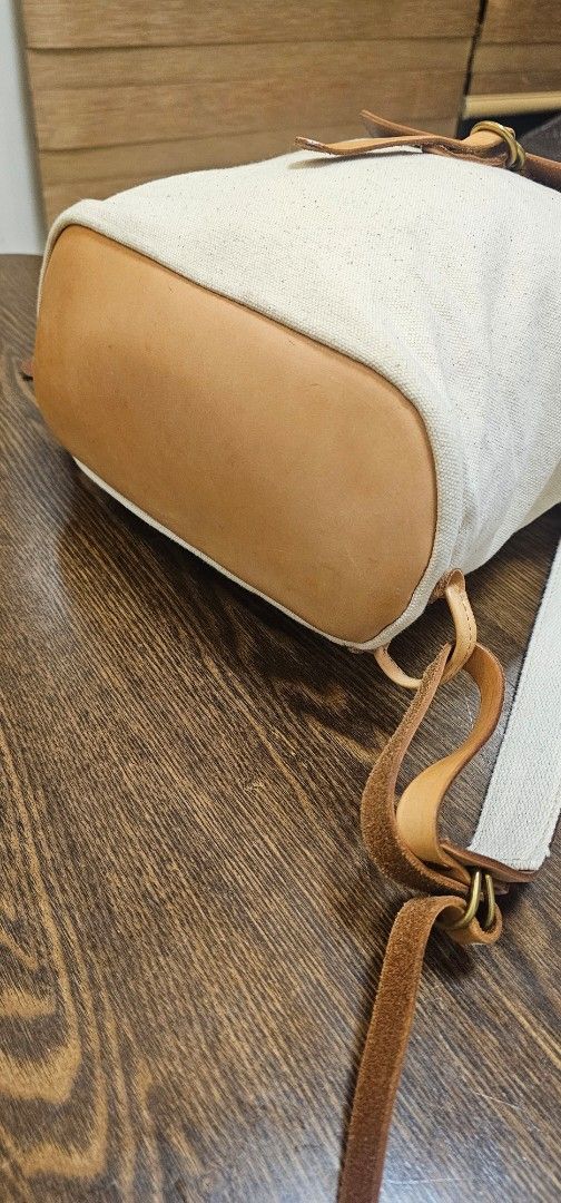 Artemis Canvas and Leather Backpack (Category: Backpacks) located in Navotas City. Submitted by walburst (Listing ID 1461046038, Image 3). Description: Artemis backpack Duck canvas thick Veg-tanned leather trims / accent Brass Hardwares ykk zip Excellent condition main compartment & 1 zippered pocket *minor scuffs / scratches .