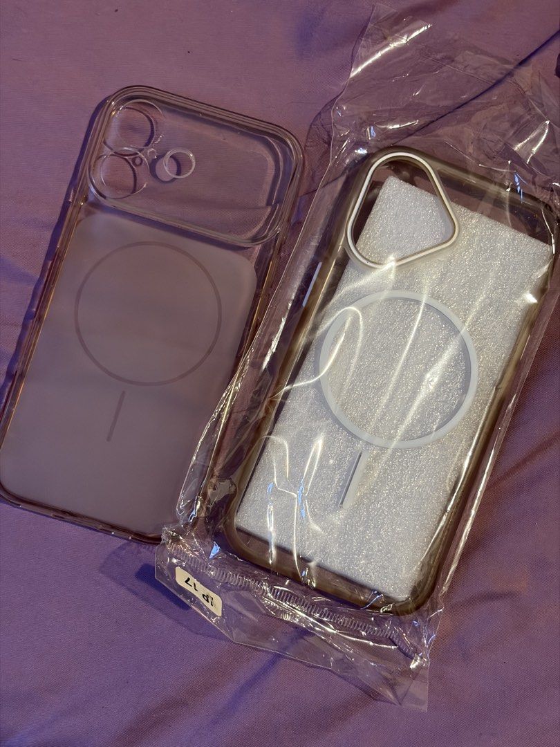 Assorted Apple Cases (iPhone 17, iPad Air 5, Airpods Pro 2) (Category: Cases & Sleeves) located in Quezon City. Submitted by mkdeclutters_ (Listing ID 1461014674, Image 3). Description: - Take all for 380 pesos! - 4 iPad Air 5 cases (3 with acrylic likod) - 2 clear iPhone 17 cases - 2 Airpods Pro 2 cases - Refer to image for flaws.