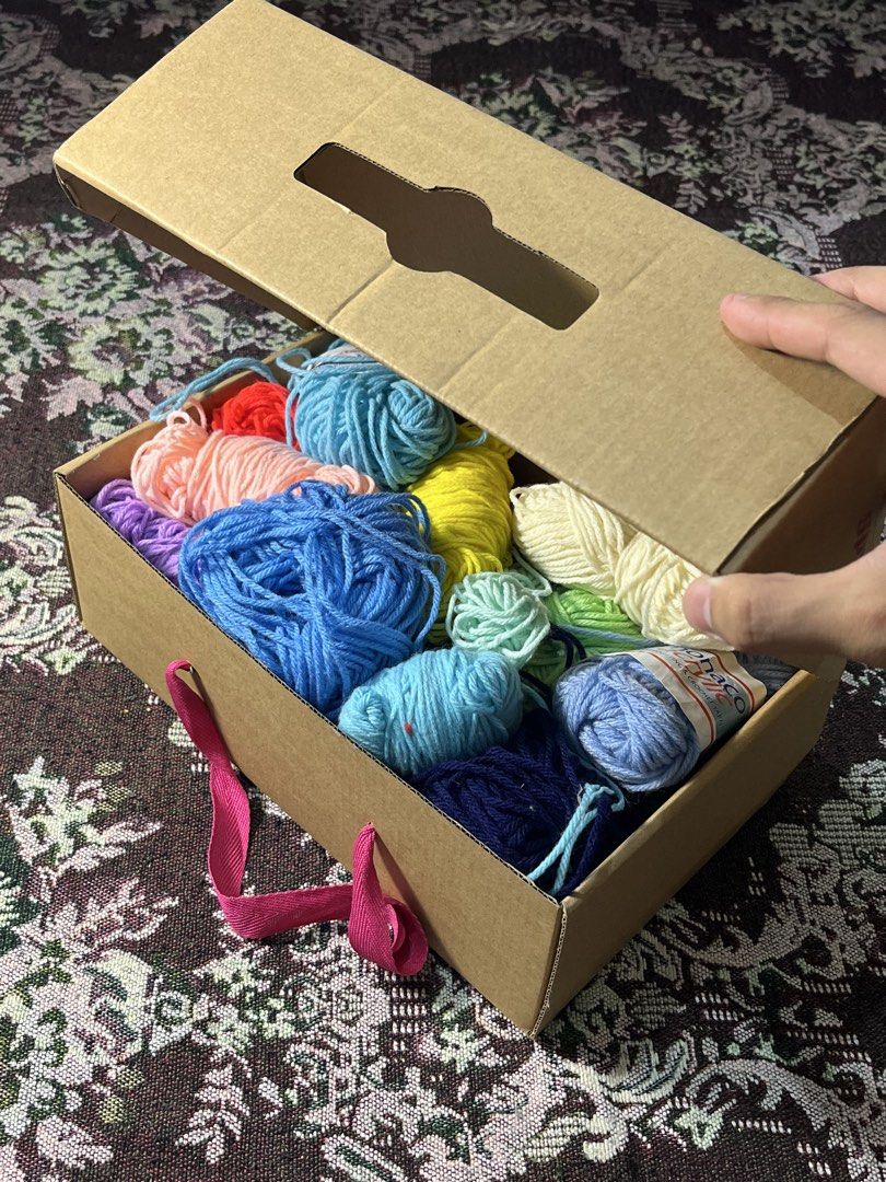 Assorted Yarn Skeins with Crochet Hooks (Category: Craft Supplies & Tools) located in Manila. Submitted by sennisen (Listing ID 1461087743, Image 3). Description: - Bundle of colorful yarn skeins in various shades of blue, pink, yellow, green, and cream. - Includes crochet hooks for your crafting needs. - Comes with stitch markers to help you keep track. - Also includes a spool of grey thread. - Perfect for all your crafting projects. - All items