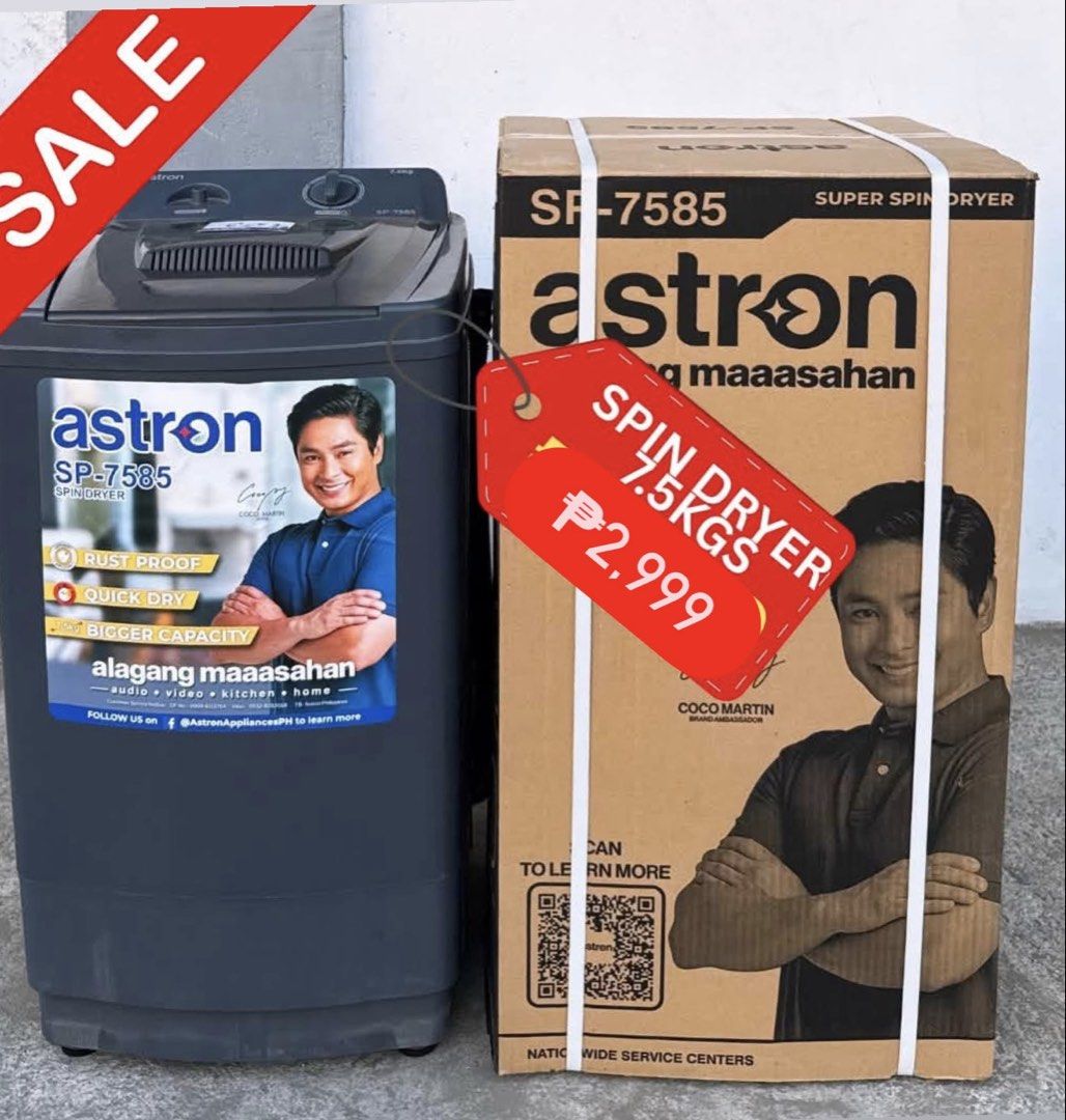 Astron Easy Wash Series Washing Machine (Category: Washing Machines and Dryers) located in Manila. Submitted by kisshadg23 (Listing ID 1460983182, Image 2). Description: Brand New and Original Items 🏍️ Same Day Delivery - Lalamove delivery within Metro Manila - For walk-ins: Always PM first for item availability - We are also open for night time deliveries 🧰 Warranty: 7 days store warranty 1 Year warranty 💵 Modes of Payment: Cash, Gcash, BDO/B