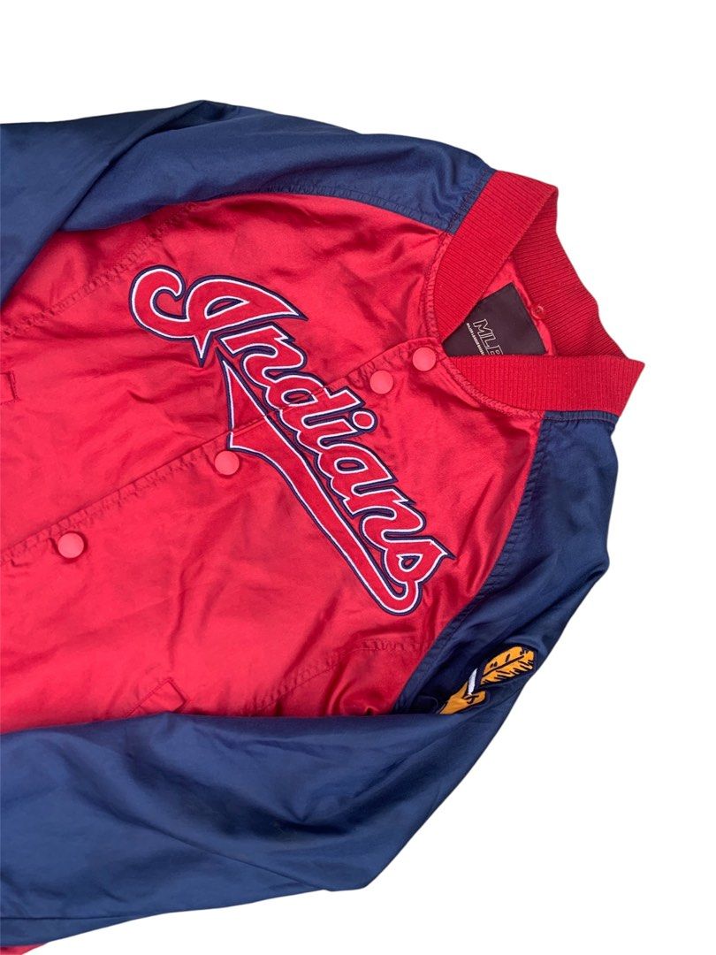 Authentic mlb indians varsity jacket (Category: Coats, Jackets and Outerwear) located in Lipa City. Submitted by inglowetrust (Listing ID 1461061351, Image 2). Description: Size M Length: 26.5 Width:21.