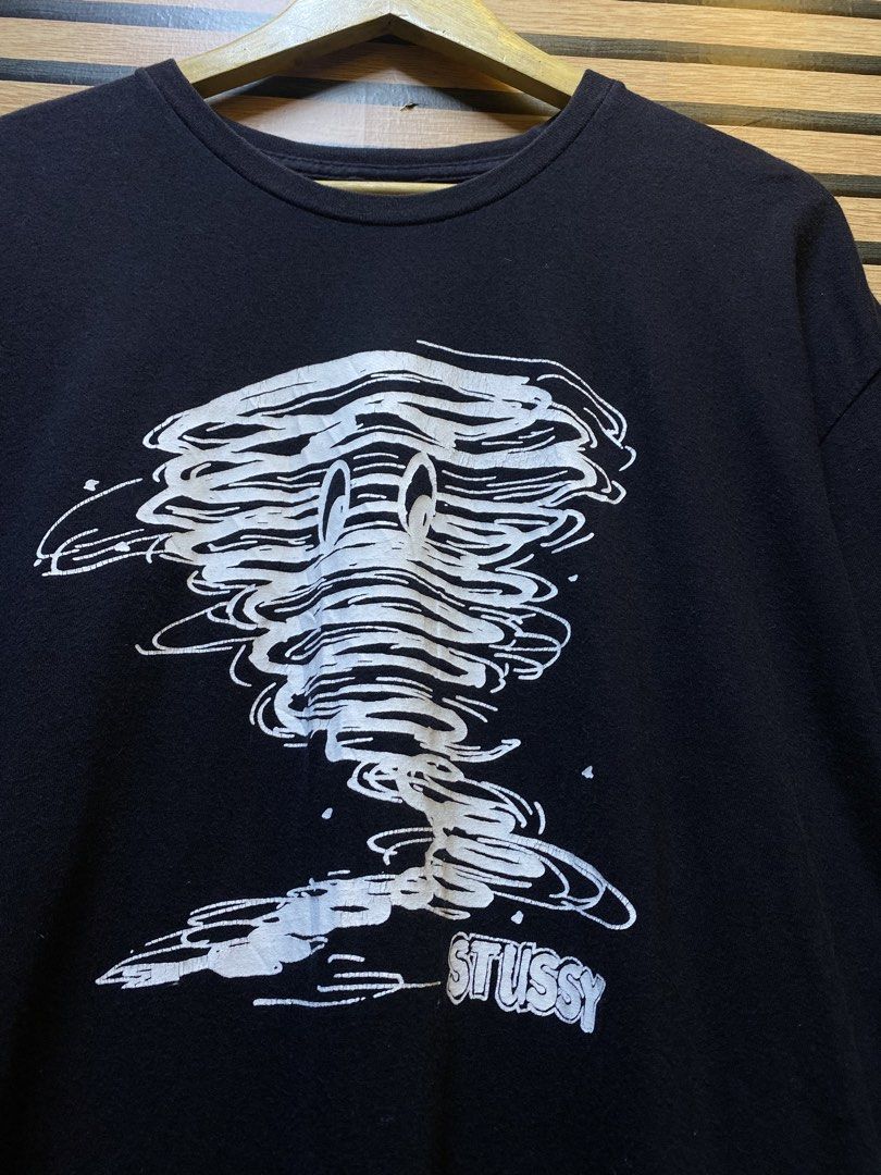 AUTHENTIC STUSSY “Cartoon Tornado” Design (Category: Tshirts & Polo Shirts ) located in Makati City. Submitted by drip.poww (Listing ID 1461094725, Image 3). Description: - Authentic Stussy - Color: Black - Size: XL - Dimes: 24x32 - Authentic - Excellent condition - Need wash, fresh from bale - Material: 100% Cotton Please don’t expect too much—these are thrifted (ukay) items. 😊 !!STILL NEGOTIABLE!!.