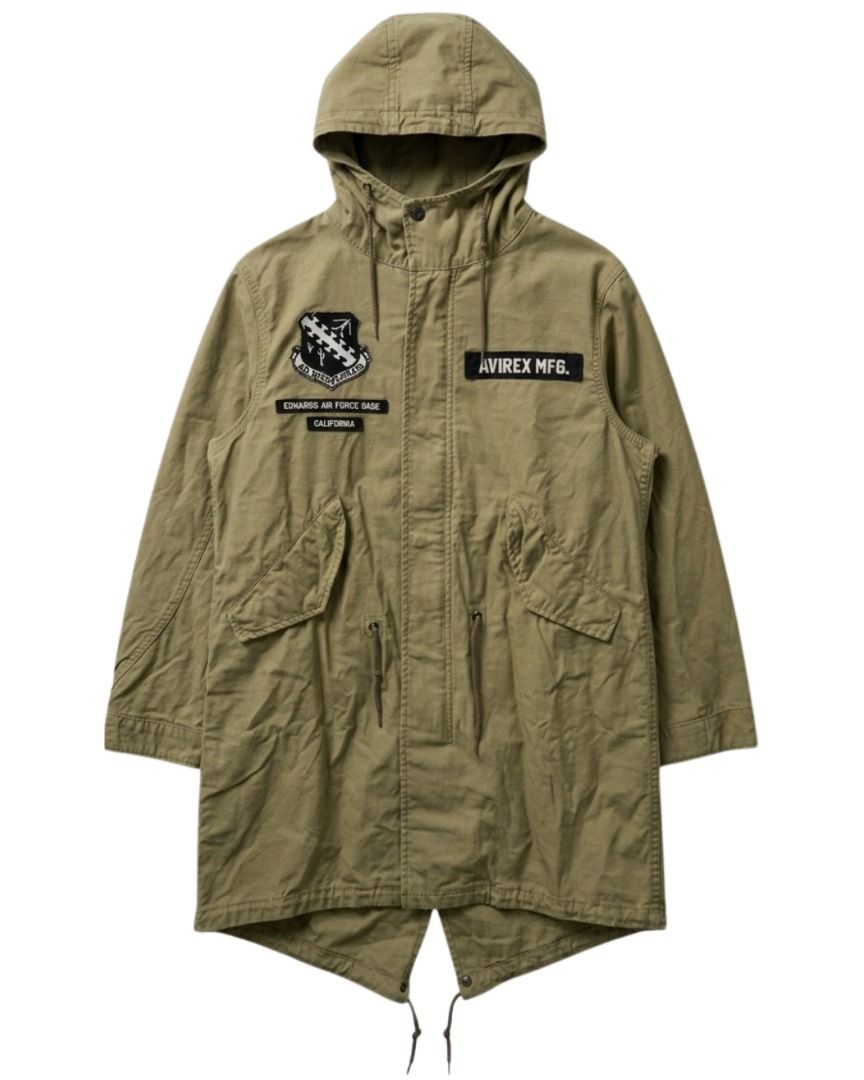 Avirex Beige Custom Shell X-15 Fishtail Hooded Parka Jacket (Category: Coats, Jackets and Outerwear) located in Baguio. Submitted by marcusmartin2600 (Listing ID 1460928301, Image 1). Description: Size: fits Condition: Excellent 📏Measurement via Tape Measure Flat Laid (in inches): Chest width: 21.5” Length: 36.5” Shoulders: 18” Sleeve Length: 22” Hem: 23.5” ———————————— Note: Please check detailed photos before bidding to avoid cancellations. Al