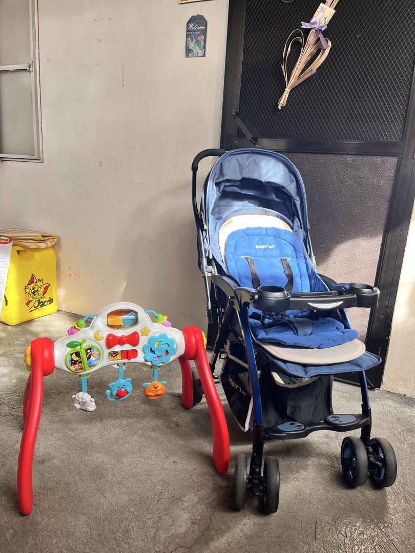 Baby 1st Stroller and Play Set (Category: Infant Playtime) located in Manila. Submitted by britz.wealth (Listing ID 1460998569, Image 1). Description: Stroller Brand: Baby 1st - no damages - minimal scratches - with storage basket and washable changing diaper pad FREE PLAY SET LOC: QUEZON CITY.