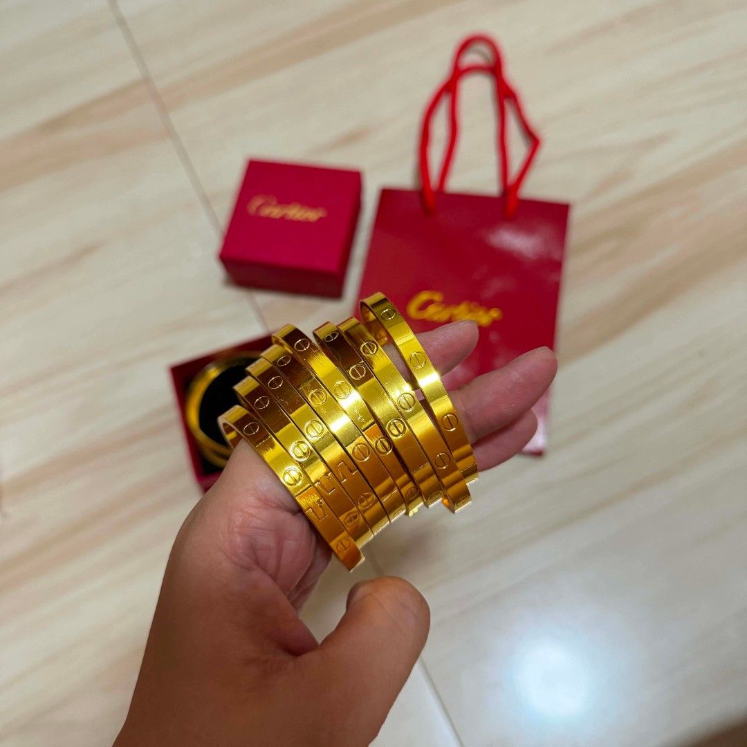 Bangle (Category: Bracelets) located in Binan City. Submitted by prettygirlbasics.ph (Listing ID 1460924924, Image 3). Description: Cartier Inspired Bangle with Box and Paper bag for only 200php. Perfect for gift to your family, friends and lovers..
