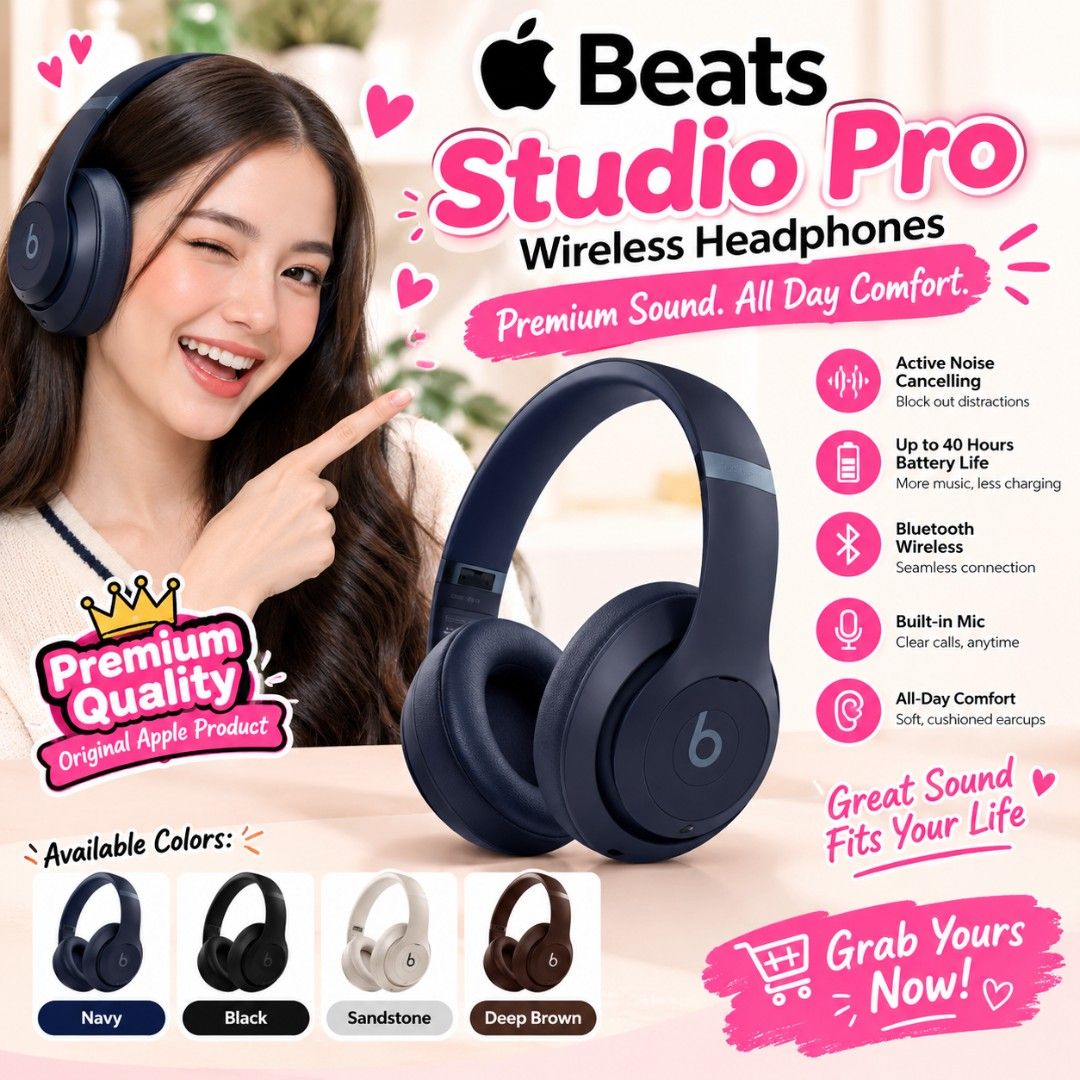 Beats Studio Pro Wireless Headphones (Category: Headphones & Headsets) located in Caloocan City. Submitted by mysticocean-122d (Listing ID 1461027766, Image 1). Description: .