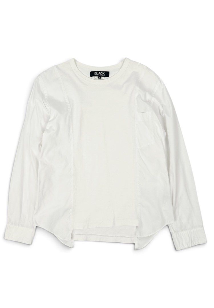 BLACK Comme des Garçons (Category: Tshirts & Polo Shirts ) located in Manila. Submitted by draftdrops (Listing ID 1461050623, Image 1). Description: Plain white cloth construction and excellent condition Width :20 Length :25 Size:medium .