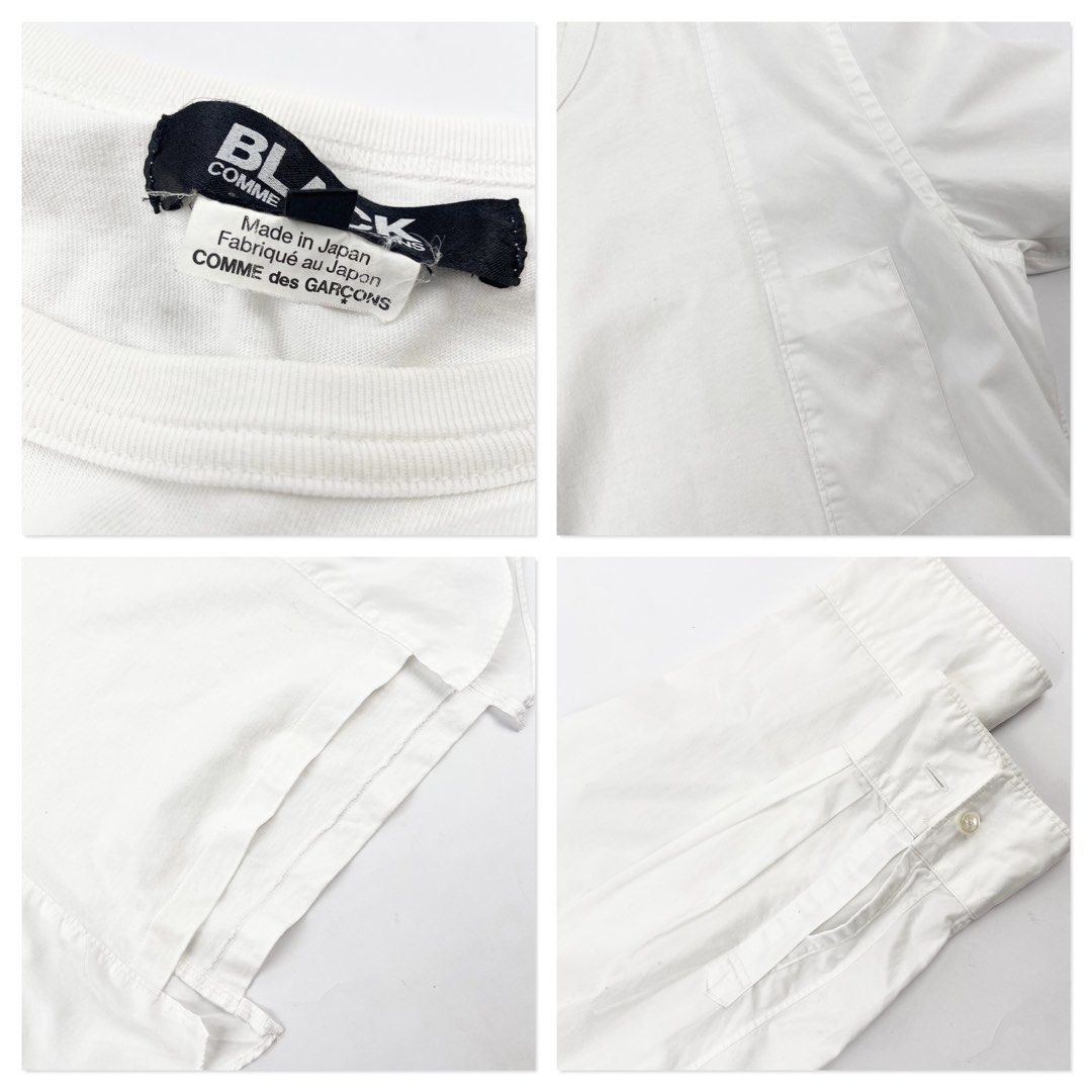 BLACK Comme des Garçons (Category: Tshirts & Polo Shirts ) located in Manila. Submitted by draftdrops (Listing ID 1461050623, Image 3). Description: Plain white cloth construction and excellent condition Width :20 Length :25 Size:medium .