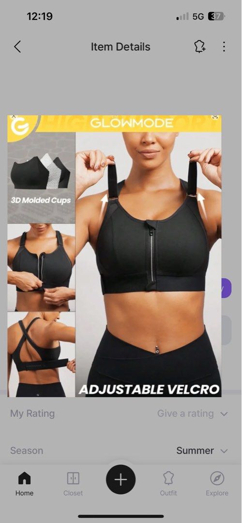 Black high support sports bra (Category: Others Tops) located in Paranaque City. Submitted by lalalavae (Listing ID 1461090469, Image 1). Description: I used this after my boob job, very good support high quality as well . Can be used by big breast who wants support or mom.