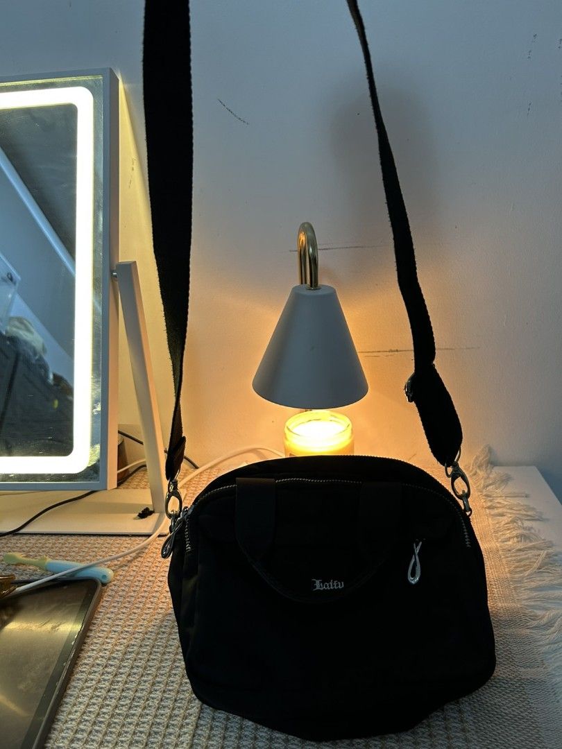 Black Laitu Nylon Shoulder Bag (Category: Luxury Bags & Wallets) located in San Pablo. Submitted by anicahclosetonlineshop (Listing ID 1460942080, Image 2). Description: mini bag nylon material with sling many zipper compartments Laitu brand like new condition payment first via gcash or bank transfer.