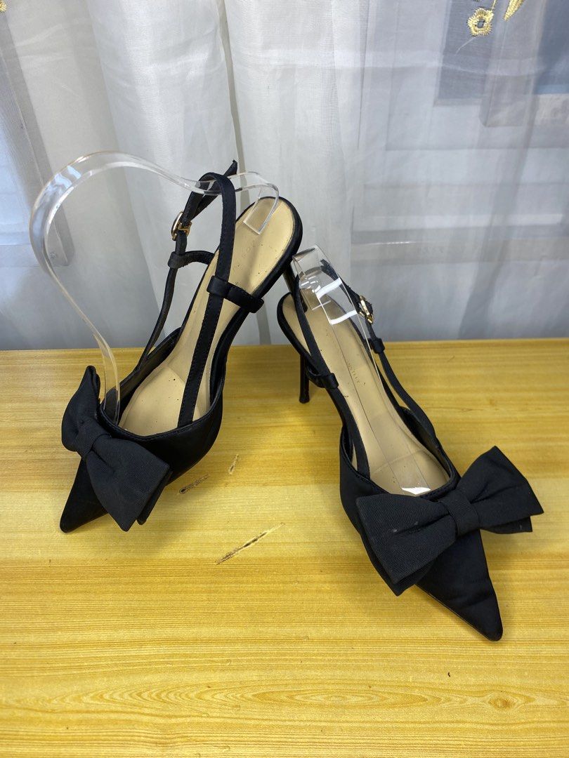 Black satin slingback heels (Category: Heels) located in Davao. Submitted by kurt2021.turtle (Listing ID 1460921175, Image 2). Description: .