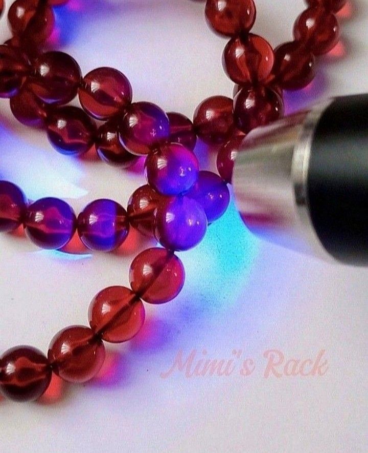 BLOOD AMBER BRACELET UV REACTIVE ROUND (Category: Bracelets) located in Taguig. Submitted by mimisrack (Listing ID 1461014818, Image 2). Description: ❤️Rare glow energy bracelet that combines warmth, protection, and eye-catching UV reaction -Blood Amber is prized for protective and stabilizing energy -UV reactive - beads glow under UV light for a unique effect -Traditionally associated with shielding from negative influences -Supports grounding a