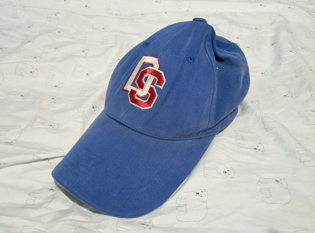 blue baseball cap with red and white embroidery (Category: Caps & Hats) located in Butuan. Submitted by kkkai.zzzzz (Listing ID 1460995431, Image 1). Description: - blue baseball cap - classic dad hat style - adjustable velcro strap - rfs: decluttering.