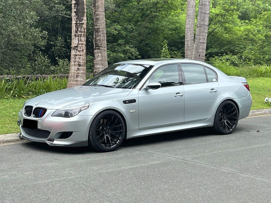 BMW M5 E60 Auto (Category: Used Cars) located in Makati City. Submitted by mnlexpat (Listing ID 1461022668, Image 2). Description: BMW E60 M5 with the S85 5.0L naturally aspirated V10 and SMG transmission. Silver exterior, black leather interior. 34k km. Metro Manila. Asking ₱2.95M OBO. Registered under my name. Spare key available. No accident or flood history to my knowledge. SMG pump rebuilt; wiring, PLCD harness, gear-selector sensor and harn