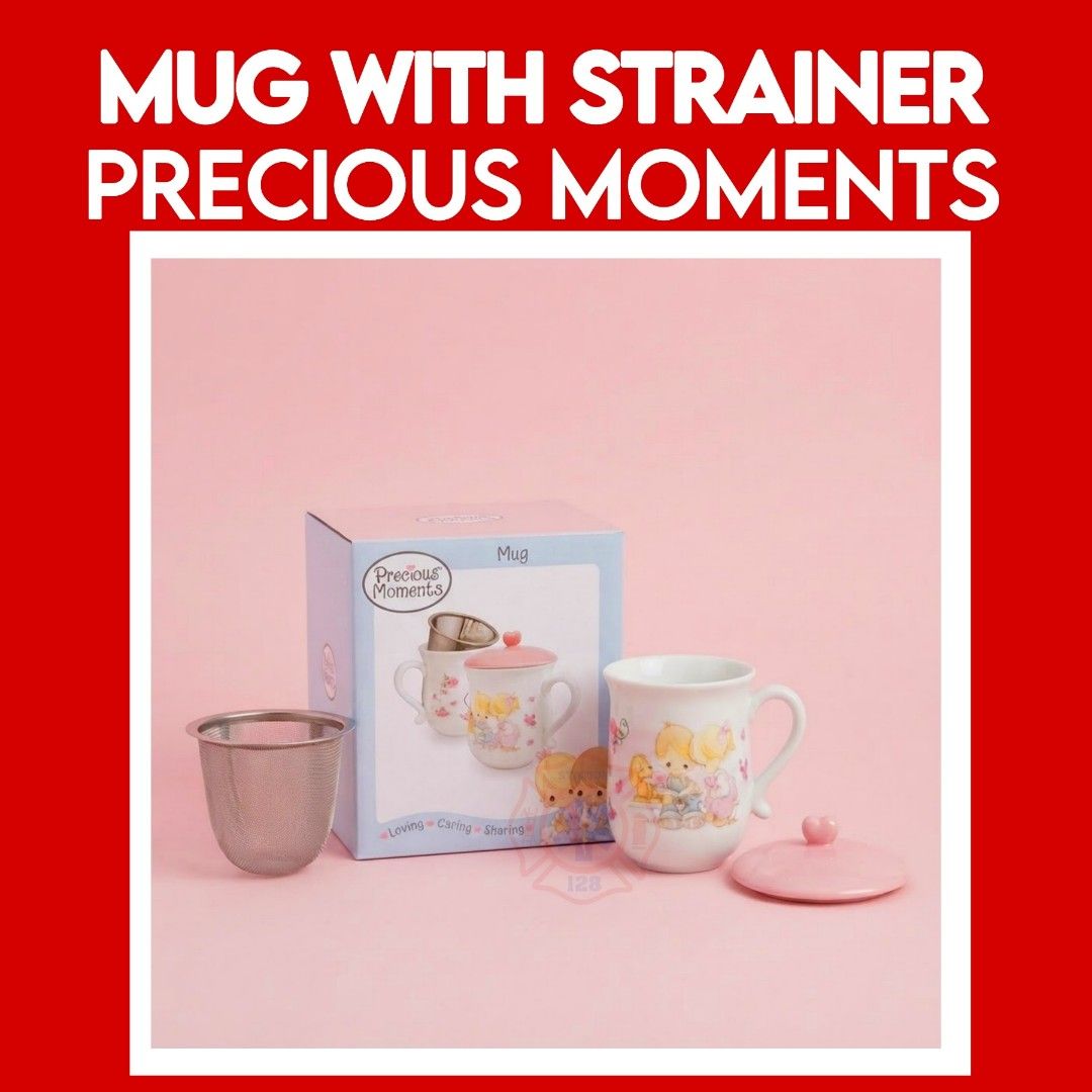 🍵💕B-Precious Moments Mug with Strainer 💕🍵 (Category: Coffee & Tea Tableware) located in Quezon City. Submitted by artegiftshop (Listing ID 1460963264, Image 1). Description: 🍵💕B-Precious Moments Mug with Strainer 💕🍵 ✨ Brew your favorite loose-leaf tea in this adorable Precious Moments tea mug! Comes with a tea lid and stainless steel strainer for easy and convenient brewing. Perfect for everyday tea time, display, or as a lovely gift! 🎁�