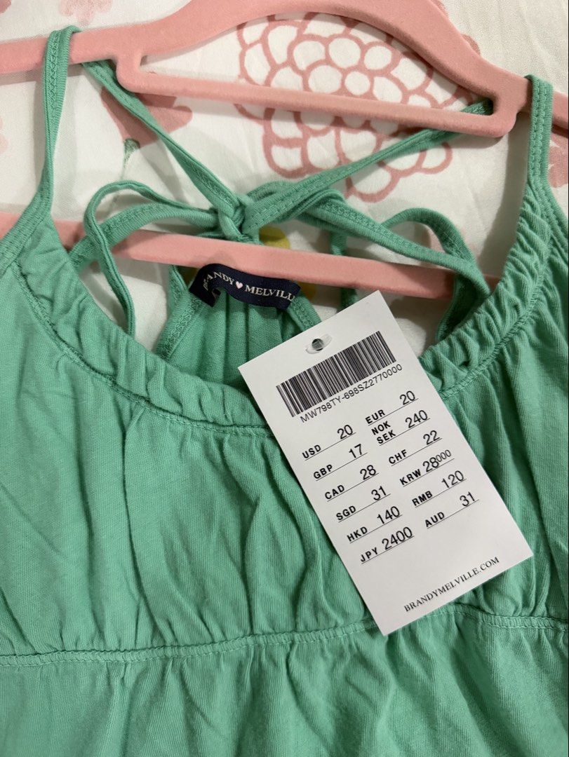 BRANDY MELVILLE TEAL TANK TOP (Category: Sleeveless) located in Binan City. Submitted by nihaoscloset (Listing ID 1461065216, Image 2). Description: ♡Brandnew with tag ♡Bought this in jp ♡price still negotiable ♡RFS: need more space in my closet and not my style 🔒FIRST TO PAY, FIRST TO GET 📩DM me for more infos!.