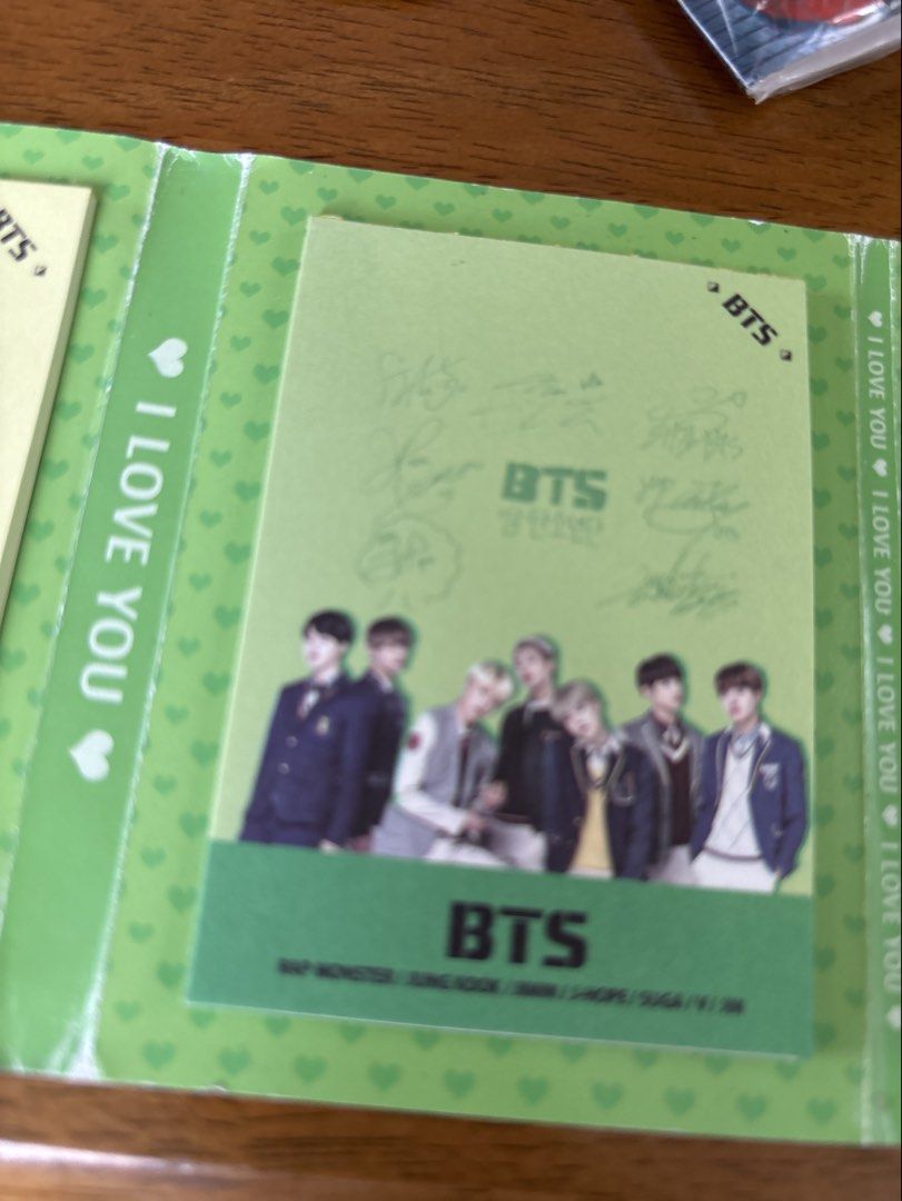 BTS memo pad (Category: K-Wave Merchandise) located in Calamba. Submitted by cur8d (Listing ID 1460983958, Image 3). Description: actual pictures are not blurred.
